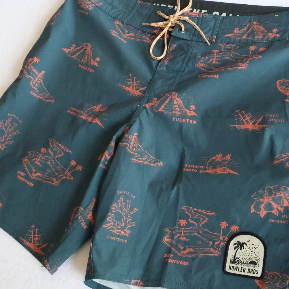 Howler Bros Buchannon Board Shorts Mens 31 Gulf Destinations Slate Gray